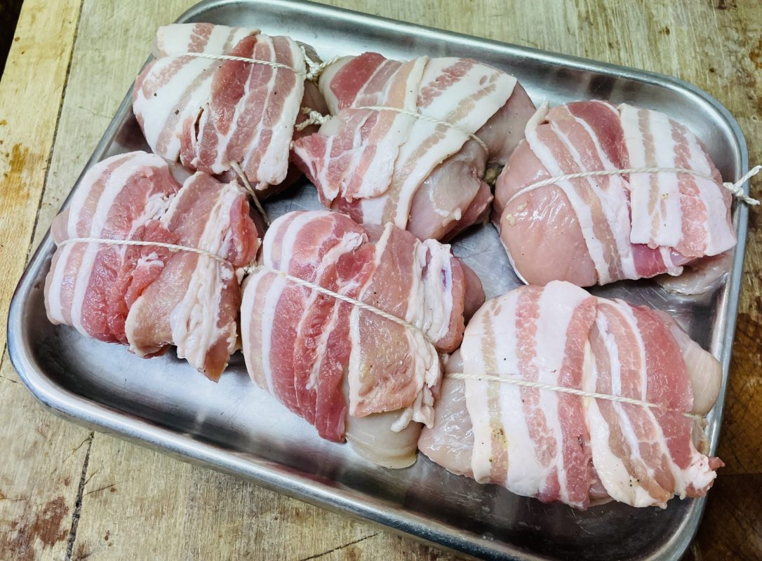Large Chicken Breast Wrapped in bacon & Stuffed with Sage & Onion Stuffing
